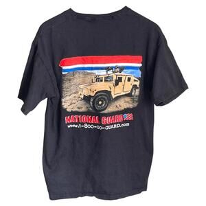 National Guard Humvee Graphic T-Shirt Black Military Logo Tee Men’s Large CLEAN!